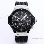HB factory Swiss Hublot Big Bang Original 4100 Chrono Watch Steel Black Ceramic Bezel-Best Hublot Replica Watches